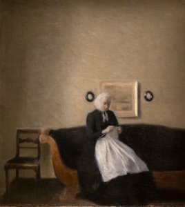 Intérieur avec la mère de l