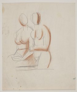 Étude de composition avec 2 femmes nues