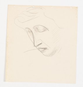 Portrait de femme en trois-quarts profil, penchée vers la gauche - Vilhelm Lundstrøm