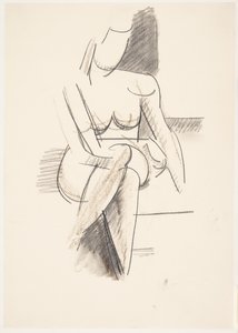 Modèle féminin assis, vu de face - Vilhelm Lundstrøm