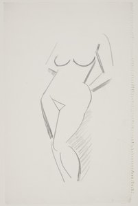 Modèle féminin debout avec les deux mains derrière les reins - Vilhelm Lundstrøm