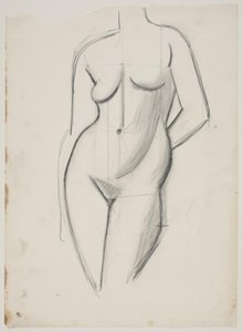 Modèle féminin debout avec la main gauche derrière le dos - Vilhelm Lundstrøm