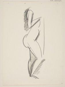 Femme nue debout, profil à droite, draperie à la main - Vilhelm Lundstrøm