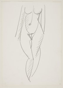 Femme nue debout vue de face