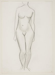 Femme nue debout vue de face