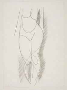 Femme nue debout vue de face