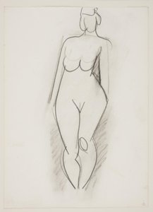 Femme nue debout vue de face