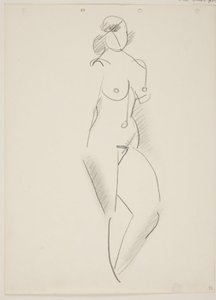 Femme nue debout, tournée vers la droite