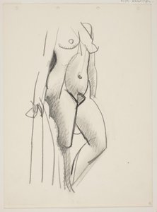 Femme nue debout, tournée vers la droite, draperie à la main - Vilhelm Lundstrøm