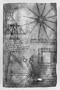 Divers moteurs et instruments : scie sous-marine pour pieux, embrasure de roue, redressement de support pour maison penchée, assemblage de pièces en bois court (copie fac-similé)