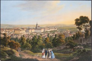 Quartier du château de Prague Hradcany, vers 1830