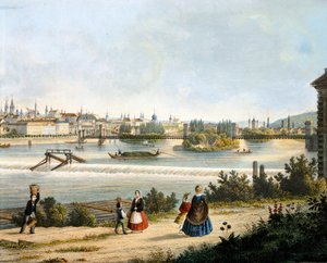 Prague sur la rivière Moldava (Vltava), par Vincent Morstadt
