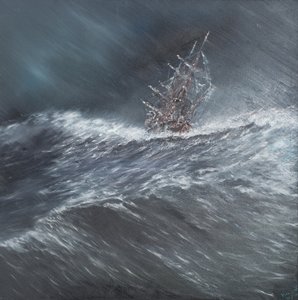 Beagle dans une tempête au large du Cap Horn, 24 décembre 1832