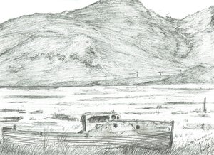Bateau sur terre ferme, île de Mull, 2007
