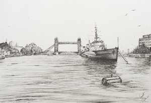 HMS Belfast sur la Tamise à Londres, 2006 - Vincent Alexander Booth