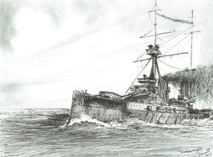 HMS Dreadnought en mer - Vincent Alexander Booth
