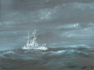 HMS Hood au large de la côte écossaise dans les années 1920