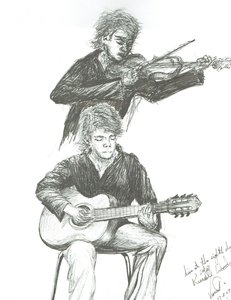 Le Guitariste et le Violoniste au 8th Day Café Manchester - Vincent Alexander Booth