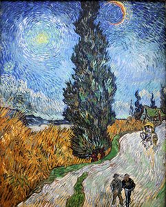 Route de campagne en Provence la nuit