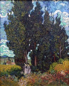 Cyprès avec deux figures, 1889-1890 - Vincent van Gogh