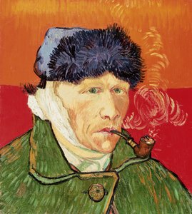 Autoportrait avec oreille bandée et pipe