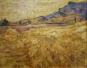 Champ de blé avec faucheur et soleil, 1889 - Vincent van Gogh