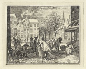 Hommes travaillant dans une rue