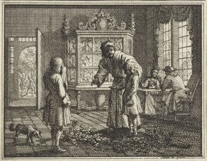Un père réprimande ses enfants - Vincent Laurensz. van der Vinne (II)