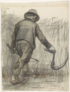 Moissonneur avec chapeau, vu de dos