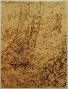 Arbres avec lierre dans le jardin de l