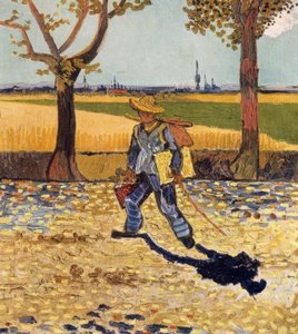 Le peintre en route pour le travail