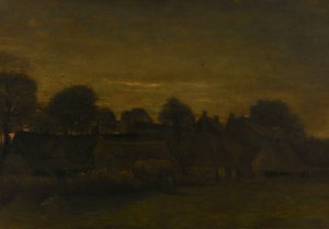 Village agricole au crépuscule
