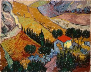 Paysage avec maison et laboureur. 1889