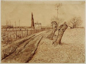 Paysage avec chemin et saules têtards - Vincent van Gogh