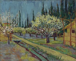 Verger bordé de cyprès - Vincent van Gogh