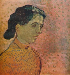 Portrait de jeune fille sur fond rose, 1888