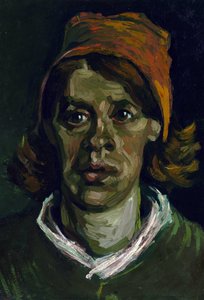 Portrait de paysanne au bonnet rouge