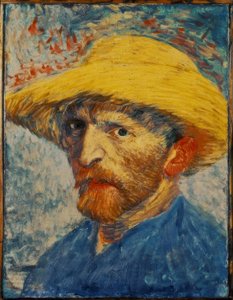 Autoportrait avec chapeau de paille jaune