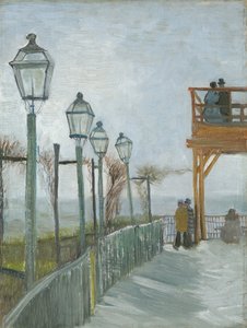 Terrasse et belvédère au Moulin de Blute-Fin, Montmartre, début 1887