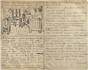 La chambre, Lettre à Paul Gauguin d