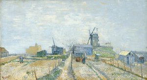 Jardins potagers et le Moulin de Blute-Fin à Montmartre