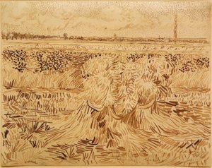Champ de blé avec gerbe de blé - Vincent van Gogh