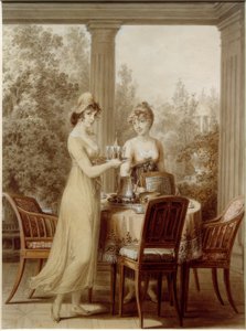 Deux dames dans le pavillon