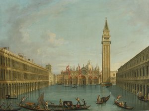Vue de la Piazza San Marco inondée