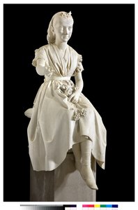Portrait de la marquise Virginia Busti Porro en jeune fille ou Jeune femme offrant une fleur