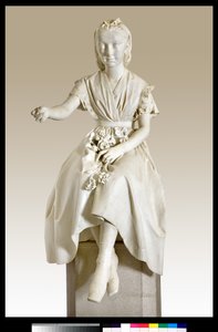Portrait de la marquise Virginia Busti Porro en jeune fille ou jeune dame offrant une fleur