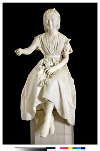 Portrait de la marquise Virginia Busti Porro en jeune fille ou jeune dame offrant une fleur