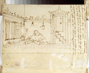 Portrait de philosophe écrivant à son bureau - Vittore Carpaccio