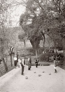 Partie de bocce (photo n/b)