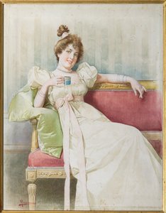 Dame sur le canapé